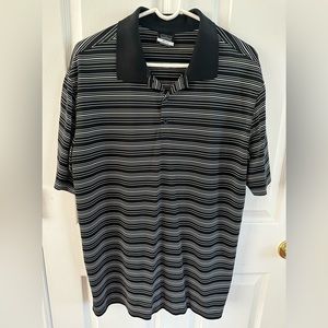 Men’s XL Nike Golf Dri-Fit Polo.  Black with white stripes.